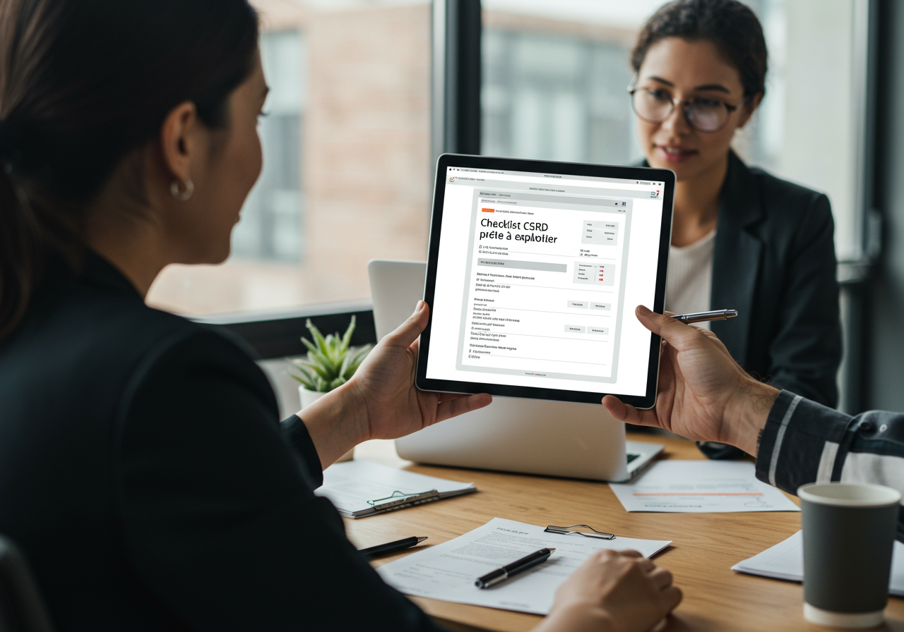Visuel de présentation pour l'outil Checklist CSRD prête à exploiter